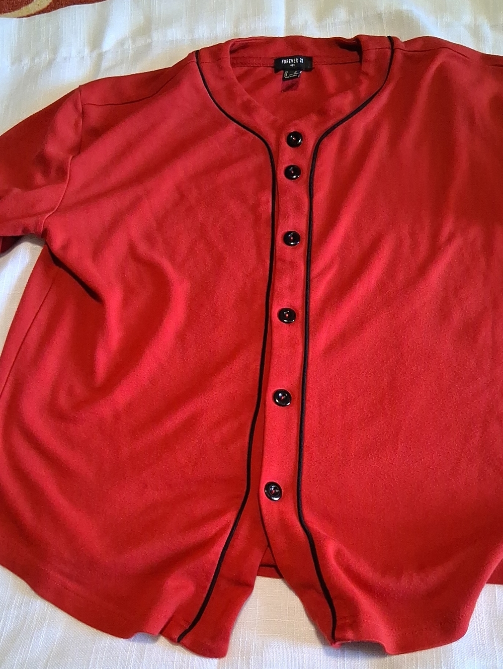Forever 21 Red Cardigan with Black Trim